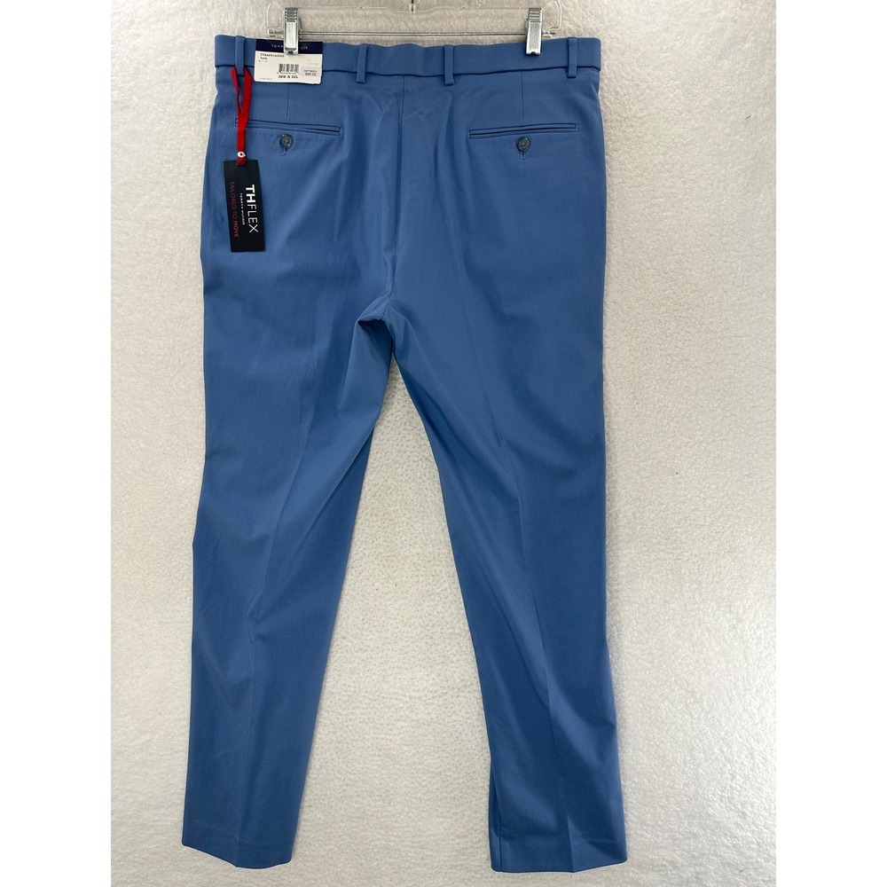 Tommy Hilfiger Mens Tate Blue Thflex Dress Pants 36W X 32L Flat Front - Picture 11 of 15